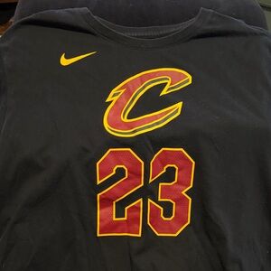 Nike Black Lebron James Tee with Red and Yellow Details